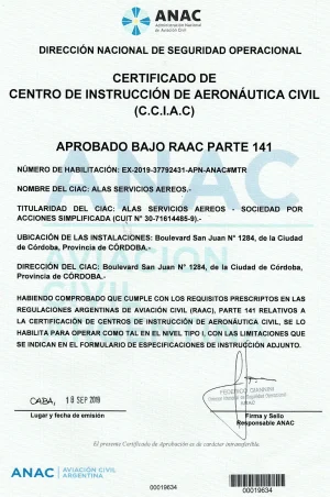 certificado CIAC ANAC